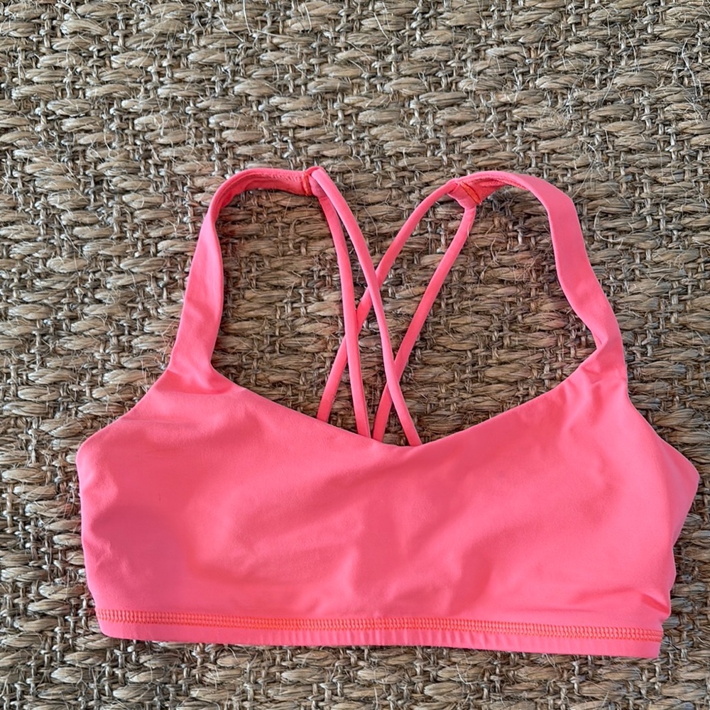 Vibrant Pink Strappy Sports Bra